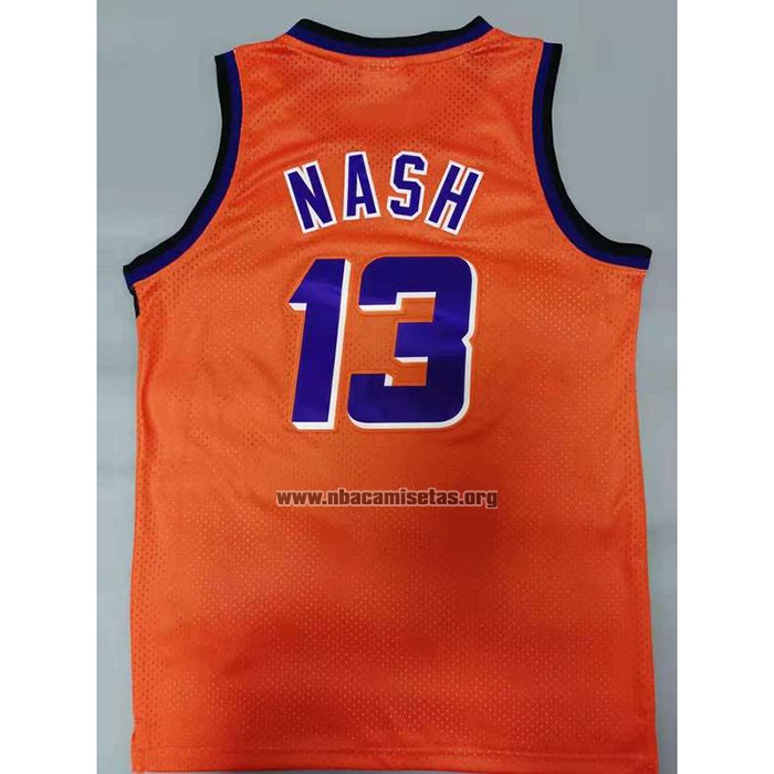 Camiseta Phoenix Suns Steve Nash NO 13 Mitchell & Ness 1996-97 Naranja